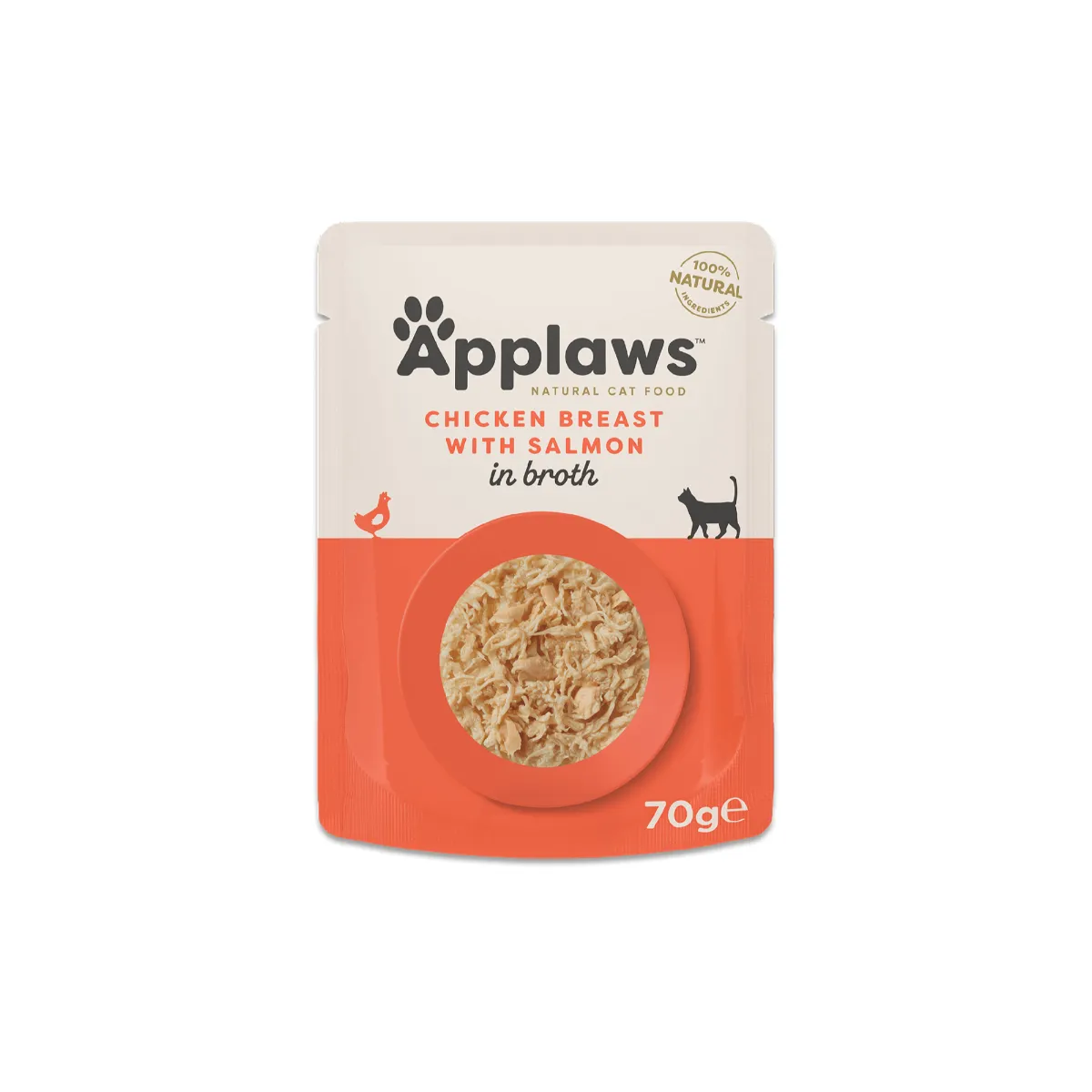 Hrana umeda pisici - Hrană Umedă Pisică Adult, APPLAWS, Pui cu Somon în supă, 70g