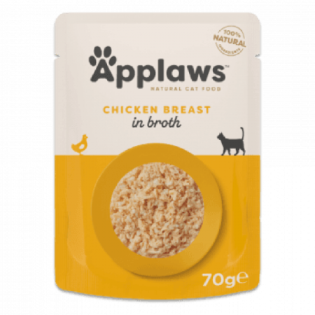 Hrana umeda pisici - APPLAWS Hrană Umedă Pisică Adult, Piept de Pui în supă, 70g