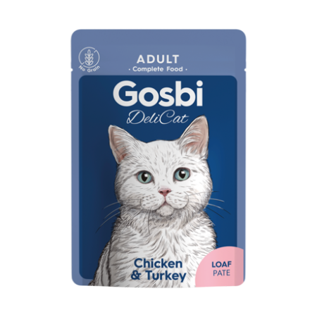 PISICI - Hrana umedat Gosbi Delicat Adult pui si curcan 85g