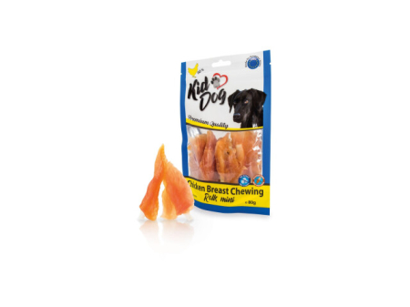 Recompense caini - KidDog Recompense Pentru Caini, Mini Rulouri Invelite Cu Piept de Pui, 9 cm, 80 g