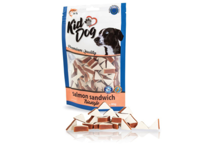 Recompense caini - KidDog Recompense Pentru Caini, Triunghiuri De Sandwich Cu Somon, 80 g