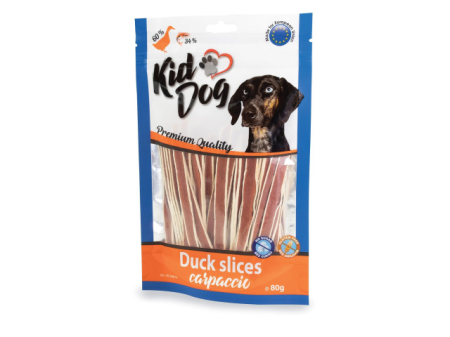 Recompense caini - KidDog Recompense Pentru Caini, Felii Carpaccio De Rata Si Cod, 80 g