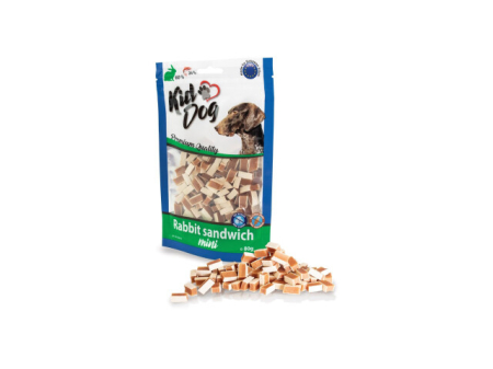 Recompense caini - KidDog Recompense Pentru Caini, Mini Sandwich Cu Iepure, 80 g