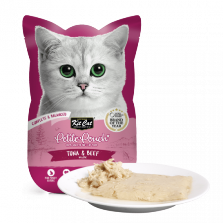 Hrana umeda pisici - Kit Cat Petite Pouch 70g, ton si vita, 70g