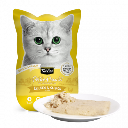 Hrana umeda pisici - Kit Cat Petite Pouch, pui si somon, 70g