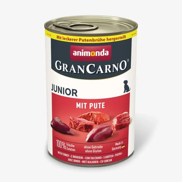 Hrana umeda caini - Hrana umeda pentru caini Grancarno Junior Curcan 400gr