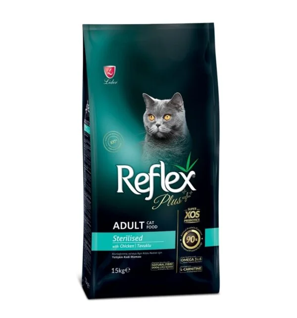 PISICI - Mancare uscata pentru pisici, Reflex Plus Adult Cat Sterile cu Pui 15 kg