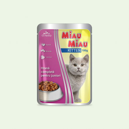 Hrana umeda pisici - MIAU MIAU Cat Plic Junior 100g