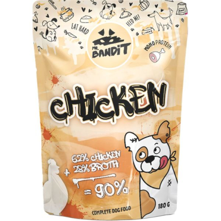 Hrana umeda caini - MR. BANDIT Hrana Umeda Monoproteica Pentru Caini, Carne de Pui in Sos, 180g