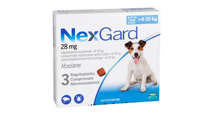 Antiparazitare interne si externe - NexGard M comprimate masticabile, 4-10 kg, 3 comprimate