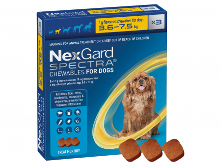 Suplimente caini - NexGard Spectra S comprimate masticabile, 3.5-7.5 kg, 3 comprimate