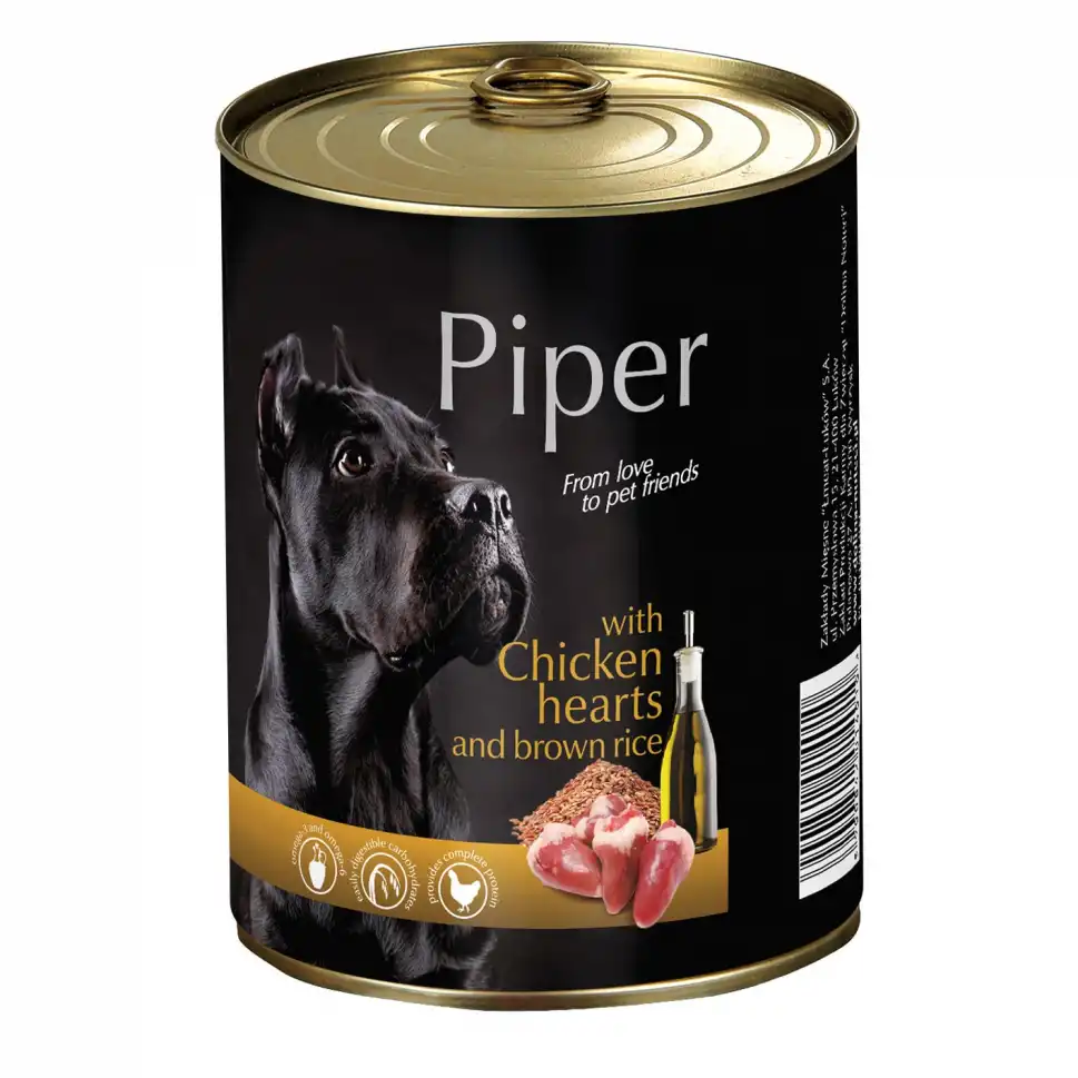 Hrana umeda caini - Piper Adult, inimi de pui si orez brun, 400 g