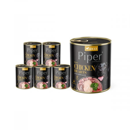 Hrana umeda caini - Piper Adult, inimi de pui si spanac, 800 g