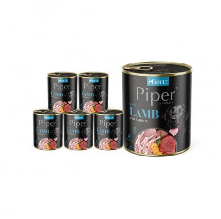 Hrana umeda caini - Piper Adult, miel si morcov, 800g