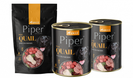 Hrana umeda caini - Piper Adult, prepelita si merisor, 800g