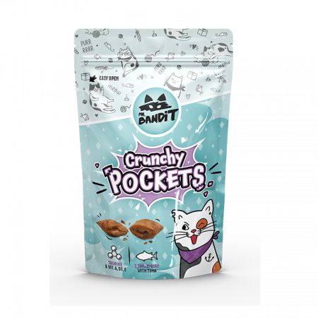 Recompense pisici - Recompense pentru pisici Mr. Bandit CAT Crunchy Pockets, ton, 40 g