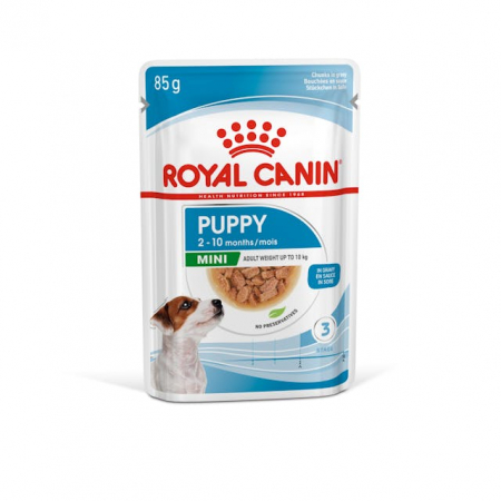Hrana umeda caini - Royal Canin Mini Puppy, hrana umeda pentru caini, plic, 85 gr