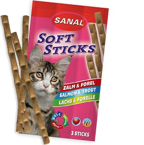 Recompense pisici - Sanal Cat Salmon and Trout 15 g, 3 sticks