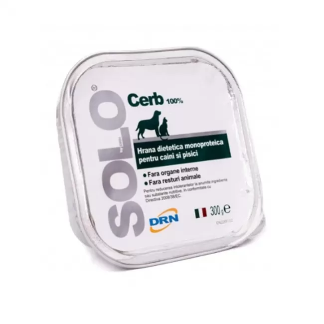 Afectiuni dermatologice - SOLO CERB hrană umedă monoproteică - 100 g