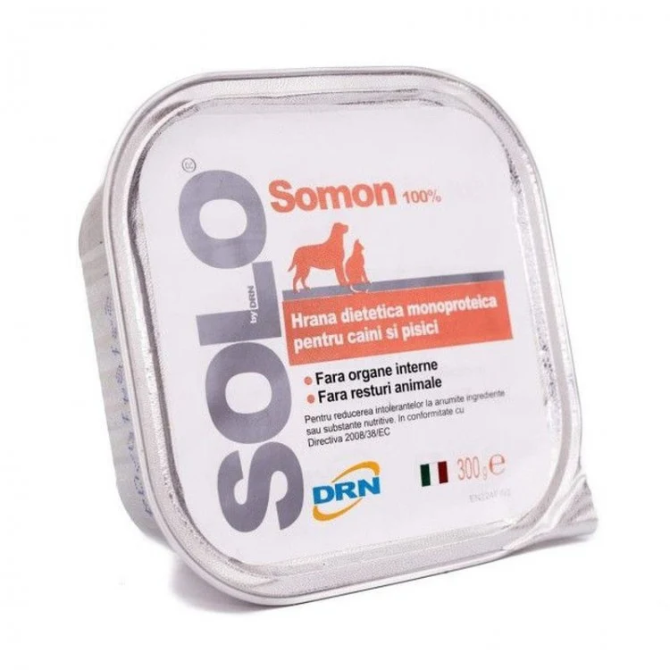 Afectiuni dermatologice - SOLO SOMON hrană umedă monoproteică - 100 g