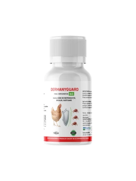 ANIMALE FERMA - Solutie antiparazitara pasari DERMANYGUARD 100 ml - paduchi rosii