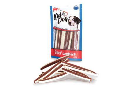Recompense caini - KidDog Recompense Pentru Caini, Sandwich Cu Vita Si Cod, 80 g
