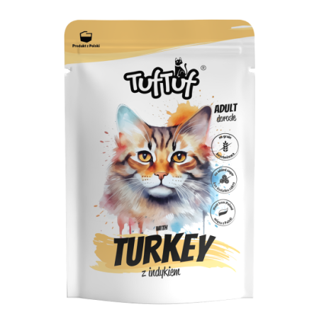 PISICI - TUF TUF CAT- Hrana umeda CURCAN - plic 100G