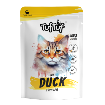 PISICI - TUF TUF CAT- Hrana umeda cu RATA- plic 300G
