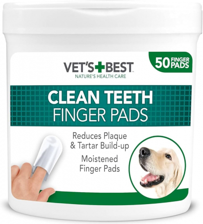 Igiena si ingrijire caini - Vet's Best Dental Wipes, 50 bucati