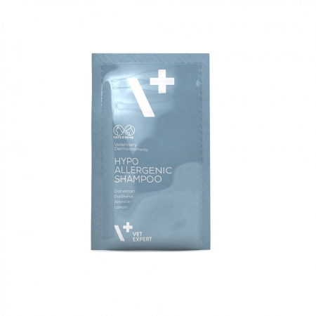 Igiena si ingrijire pisici - VetExpert Hipoalergenic Sampon, 20 plicuri x 15 ml