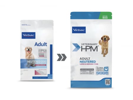 Hrana uscata caini - Virbac HPM Adult neutered dog large & medium 3 kg