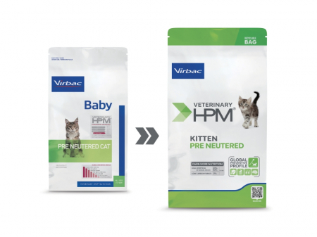 Hrana uscata pisici - Virbac HPM Baby pre neutered cat 400 g