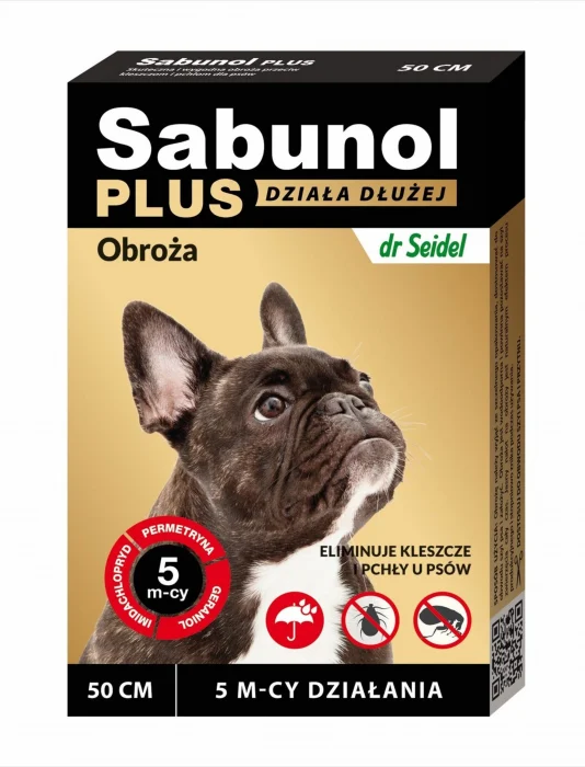 Antiparazitare interne si externe - Zgarda antiparazitara caini , Sabunol Plus talie medie , 50 cm 11-25 kg