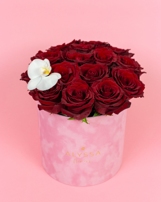 Cutie cu Trandafiri Rosii si Orhidee [2]