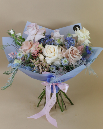Buchete Mix Flori - Buchet Mix de Flori "White & Blue"