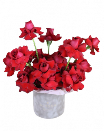 Aranjamente Florale - Cutie cu Trandafiri Rosii "Blooming"