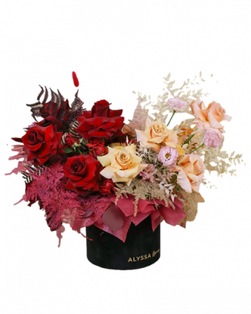 Aranjamente Florale - Cutie Mix de Flori "Rosy"