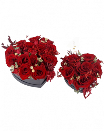 Aranjamente Florale - Set 2 Cutii Inima "Me & You"