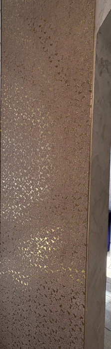 Set 3 panouri decorative ,riflaj polimer rigid 244 x 60 x 0.4 cm, roz pudrat auriu [2]