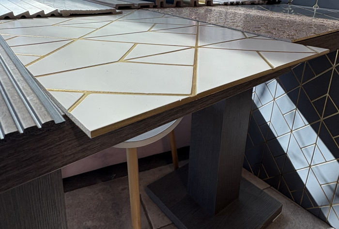 Set 3 panouri decorative,riflaj ,polimer rigid 244x 60x 0.4 cm,  alb [3]