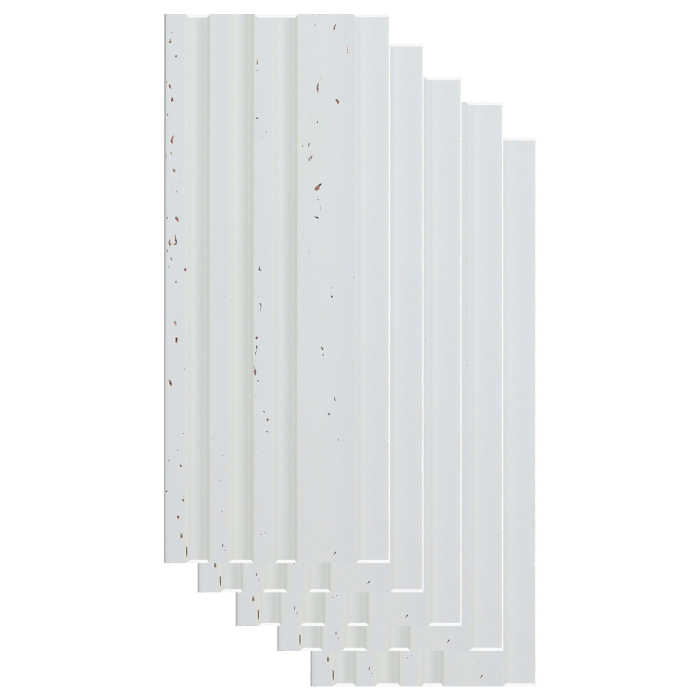 Set 5 panouri decorative, riflaj, polimer rigid,244 x 12 x 1.2, alb [1]