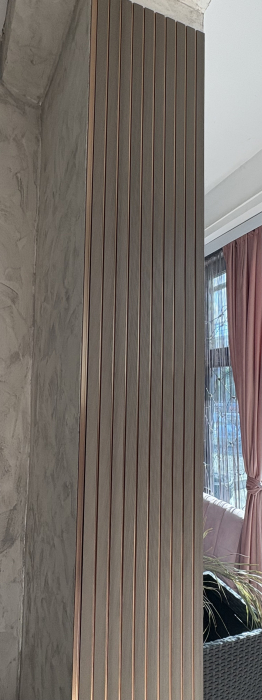 Set 5 panouri decorative, riflaj, polimer rigid, 244x30x0.8 cm, auriu [3]