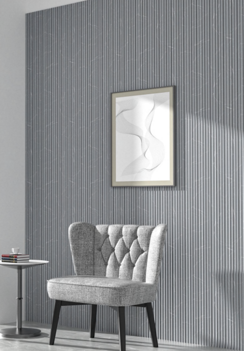 Set 5 panouri decorative,riflaj,polimer rigid 260x15x1.2 cm, gri [2]