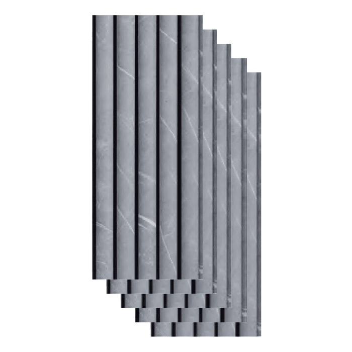 Set 5 panouri decorative,riflaj,polimer rigid 260x15x1.2 cm, gri [1]