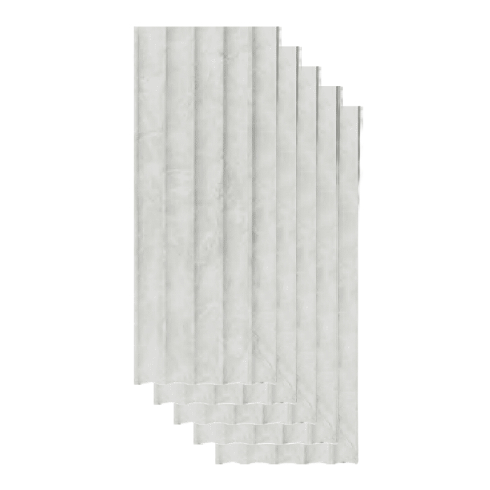 Set 5 panouri decorative,riflaj,polimer rigid 260x15x1.2 cm, alb [1]