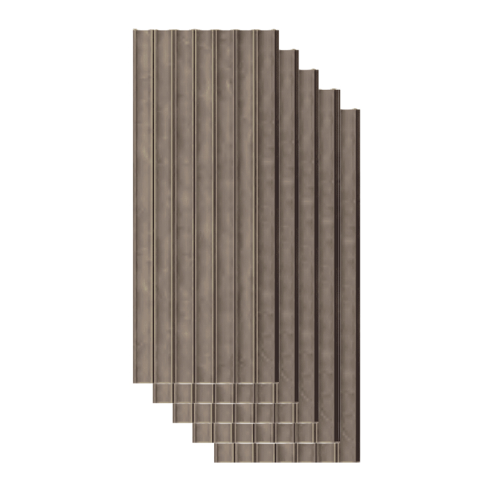 Set 5 panouri decorative,riflaj,polimer rigid, 260x20x1 cm, maro model [1]