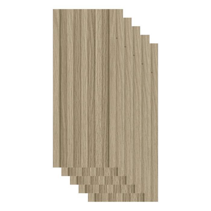 Set 5 panouri decorative,riflaj,wpc,260x20x2 cm, maro [1]