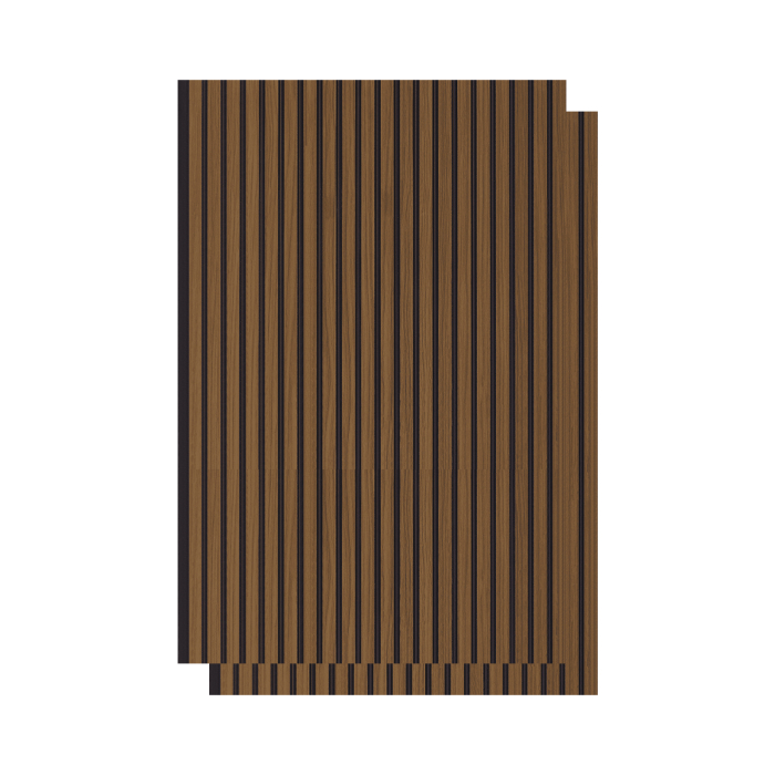 Set 2 panouri decorative,riflaj,polimer rigid,260x30x0.5 cm, maro [1]