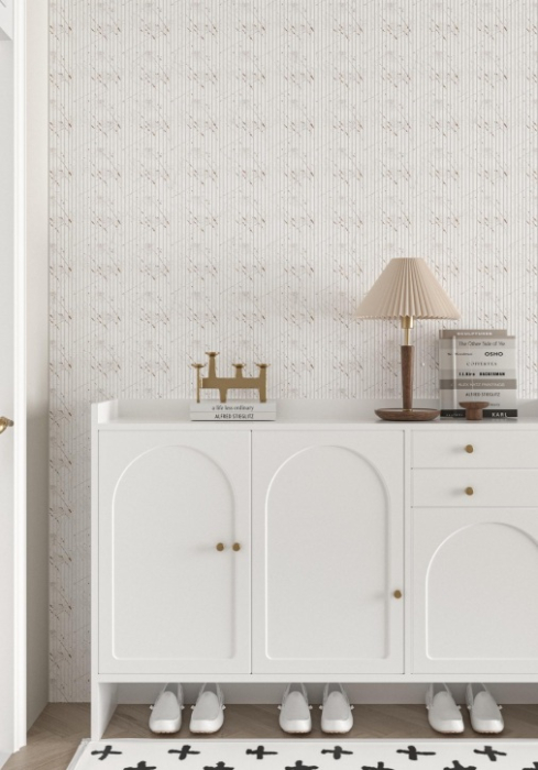 Set 5 panouri decorative,riflaj,polimer rigid,260x30x0.5cm, alb model [2]