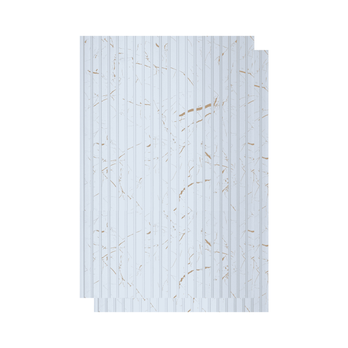 Set 2 panouri decorative,riflaj,polimer rigid,260x30x0.5cm, alb model [1]